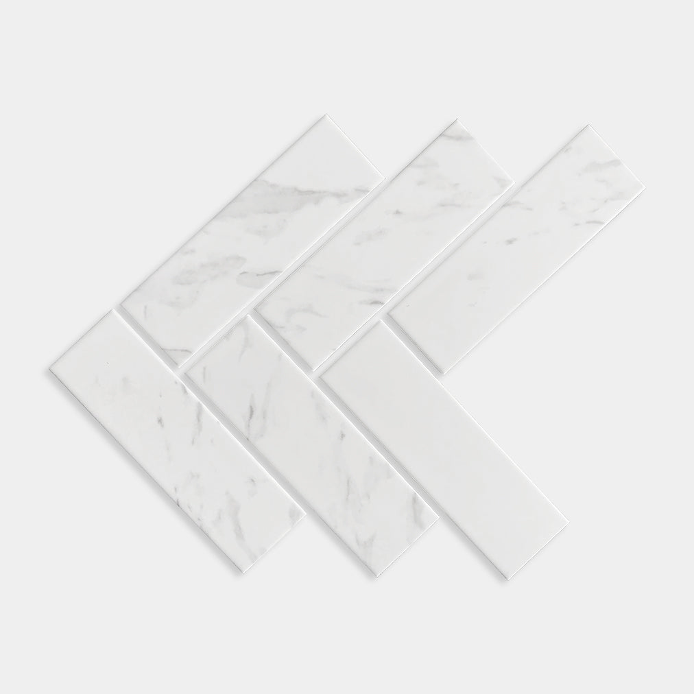 Carrara Herringbone Mosaic Large 206x210